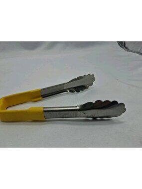 Vollrath 4780650 Jacob's Pride® 6" Stainless Steel Scalloped Tongs YELLOW